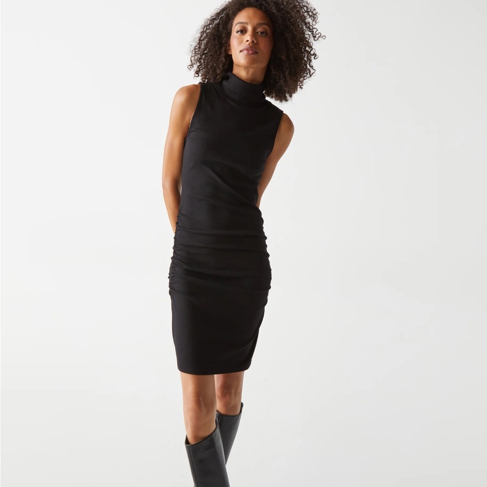 Michael Stars Macy High Neck Ultra Rib Black